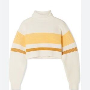 Nagnata Yellow and White Striped Turtleneck Sweater